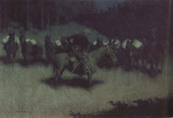 Frederic Remington Scare in a Pack Train (mk43) Norge oil painting art